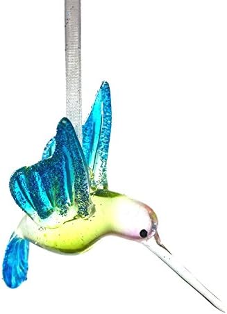 Set of 6 Glitter Hummingbird Hanging Ornaments
