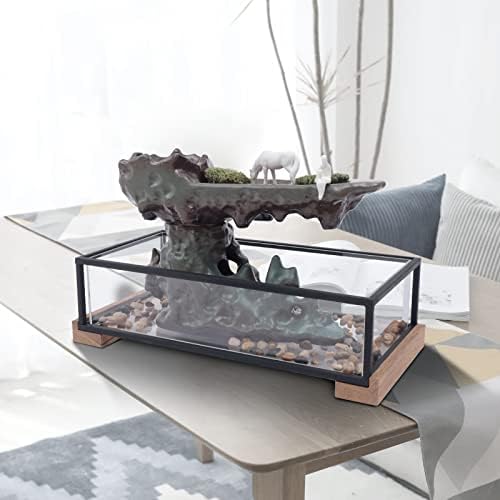 Elegant Tabletop Fountain with LED Lighting and Waterfall