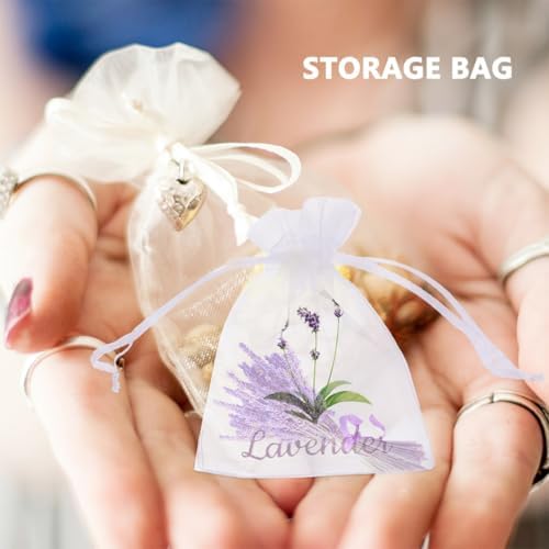 HOLIDYOYO 50pcs Lavender Sachet Bags for Home Aromatherapy Storage and Gifts
