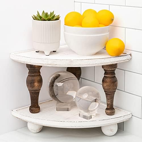 Daily Ritmo White Wood Corner Shelf 2 Pack