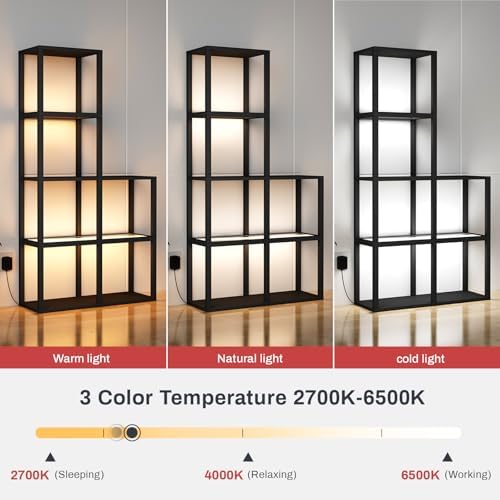 Modern 5-Tier LED Light Corner Display Shelf