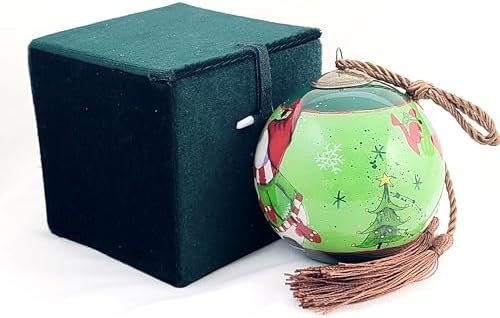 Hand-Painted Glass Snowman Birds Ornament - Unique Artisan Decor
