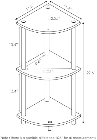 Furinno Turn-N-Tube 3-Tier Corner Display Rack