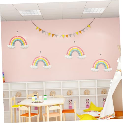 HANABASS Rainbow Woven Wall Pendant for Bedrooms and Playrooms
