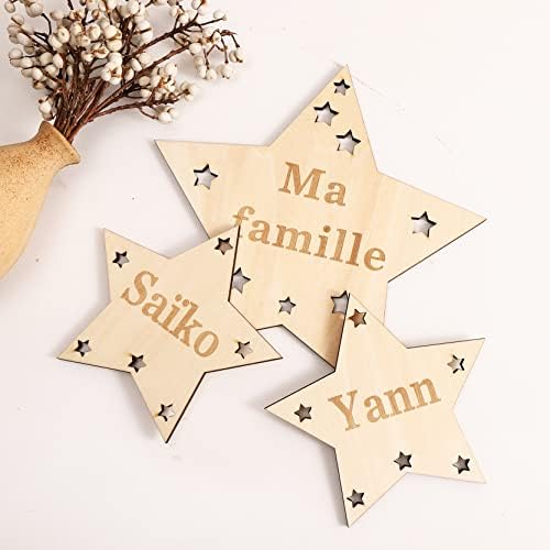 Custom Engraved Family Tree Star Wall Hanging Decor