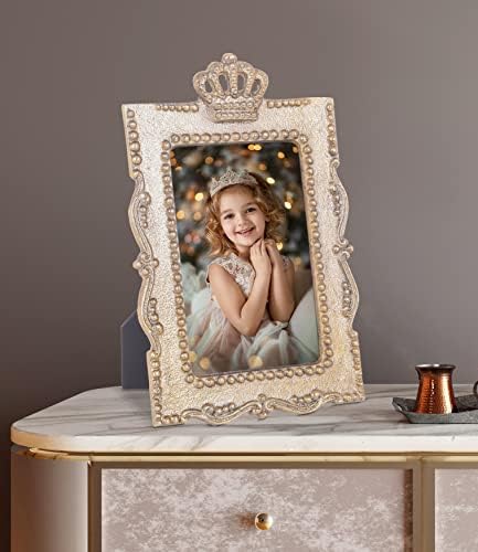 4x6 Gold Princess Crown Handcrafted Picture Frame