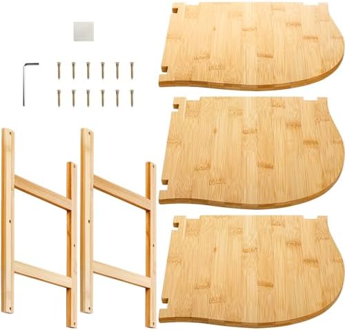 Goaste 3-Tier Bamboo Corner Shelf Kitchen Organizer