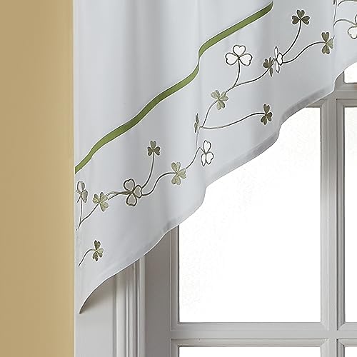 CHF Clover Kitchen Curtains Swag Pair Green