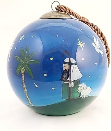 Honeylet Artisan Inside-Painted Glass Ornament