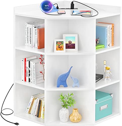 Aheaplus Corner Cabinet with USB and Outlets