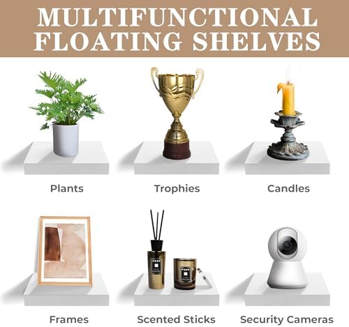 Sorbus 4 Square Floating Shelves for Wall Decor
