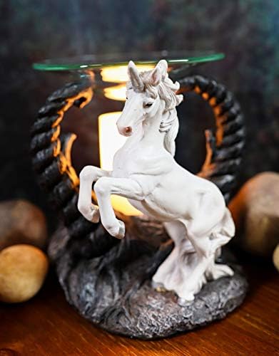 Ebros Fantasy White Unicorn Oil Burner Statue