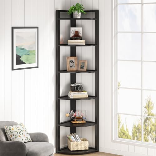 Tribesigns 6 Tier Corner Shelf Unit Black