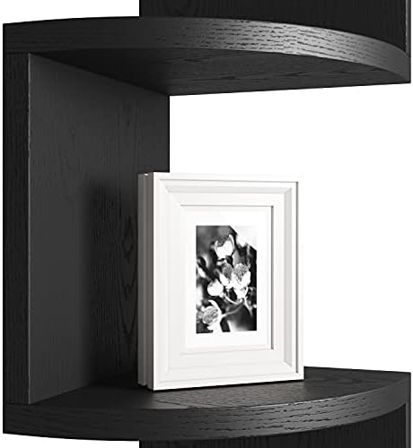 GREENDEW 5-Tier Wall Mount Floating Corner Shelf Black