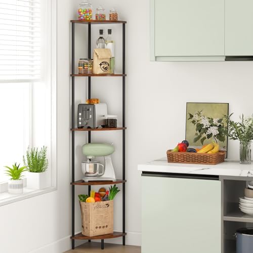 Yoobure 5-Tier Corner Shelf Stand 65 Inches Tall