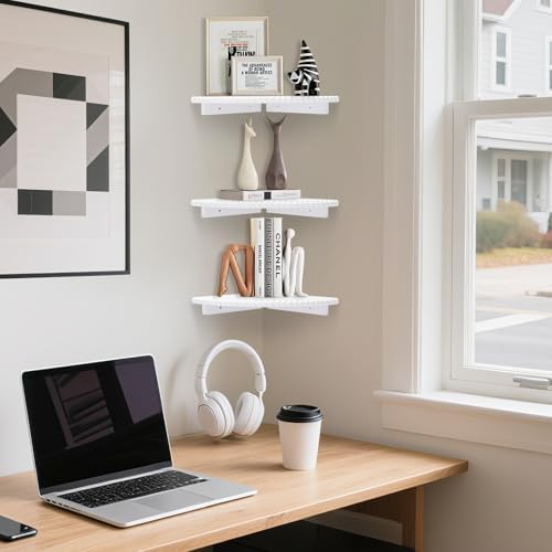 Lampaggio Corner Floating Shelves 3 Pack Wood