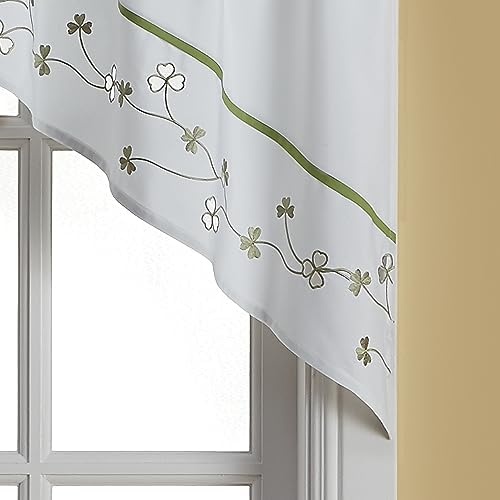 CHF Clover Kitchen Curtains Swag Pair Green