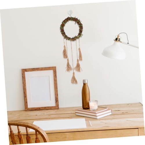 VICASKY Wall-Mounted Rattan Wind Chime Door Wreath