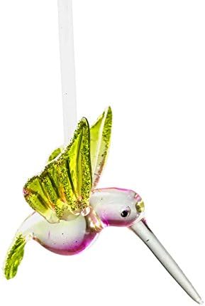 Set of 6 Glitter Hummingbird Hanging Ornaments
