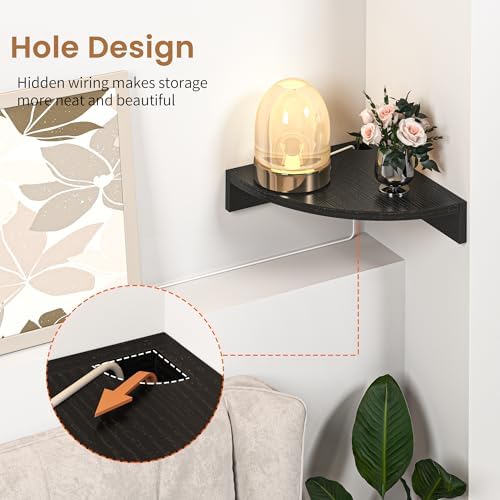 Fun Memories Corner Shelf Wall Mount 3 Pack Black
