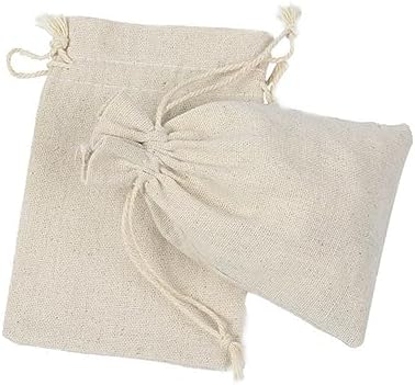 4Pack Cotton Drawstring Sachet Bags for Tea Storage and Lavender Fragrance