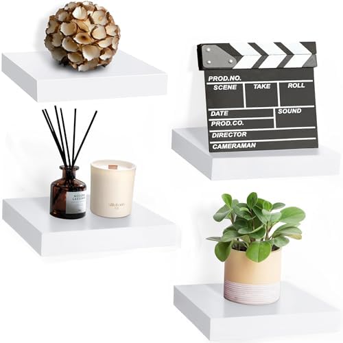 Sorbus 4 Square Floating Shelves for Wall Decor