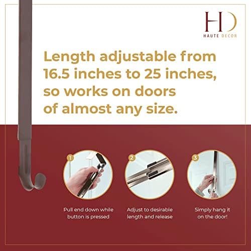 Haute Decor 2 Pack Adjustable Wreath Hanger - Matte Brown