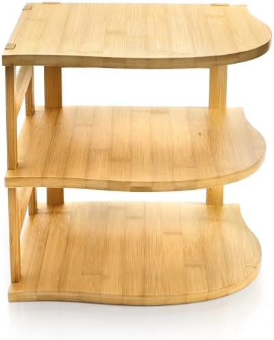 Goaste 3-Tier Bamboo Corner Shelf Kitchen Organizer