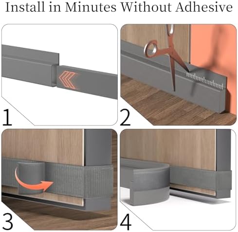 JUJIBL Door Draft Stopper 36 Inch Grey