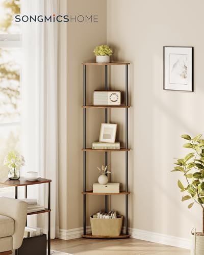 SONGMICS Superfast Toolless 5-Tier Corner Shelf Stand