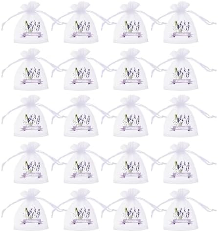 LUOZZY 80 pcs Lavender Sachet Bags with Drawstring - White