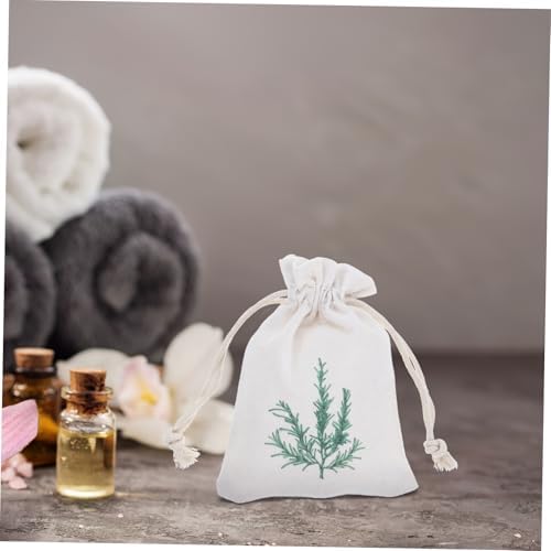 DECHOUS 10pcs Lavender Drawstring Sachet Bags with Rosemary Pattern