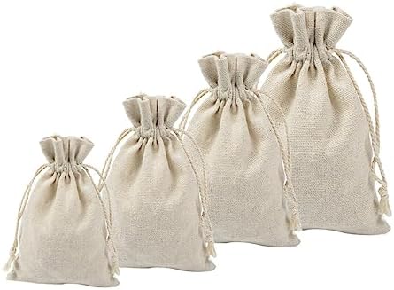 SOIMISS 4 Pack Cotton Tea Storage Bags Travel Toiletry Sachets