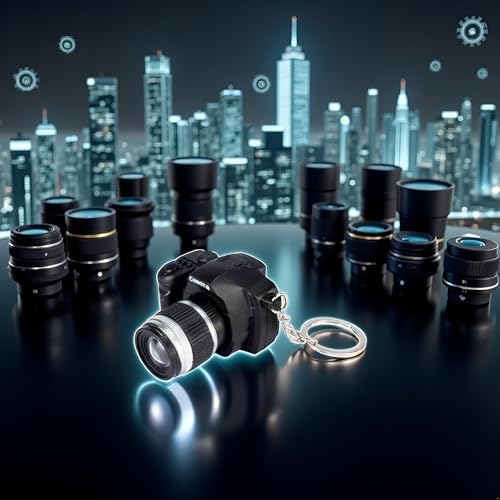Black Camera LED Keychain with Sound