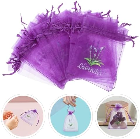 LUOZZY 20pc Lavender Pattern Sachet Bags for DIY