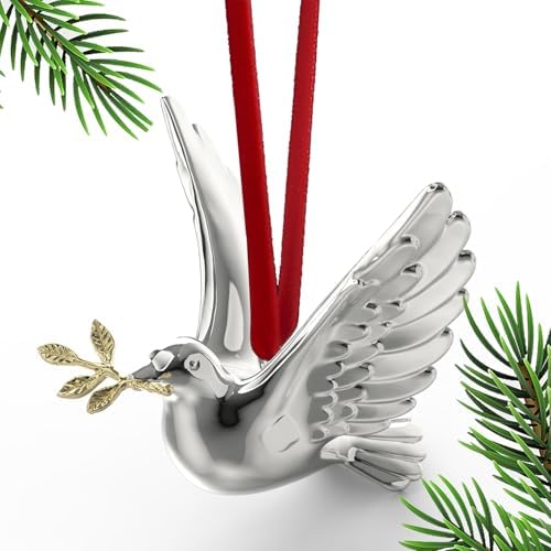 Shiny Silver Christmas Bird Ornament 35x4 Inch Pack of 1