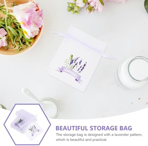 LUOZZY 80 pcs Lavender Sachet Bags with Drawstring - White