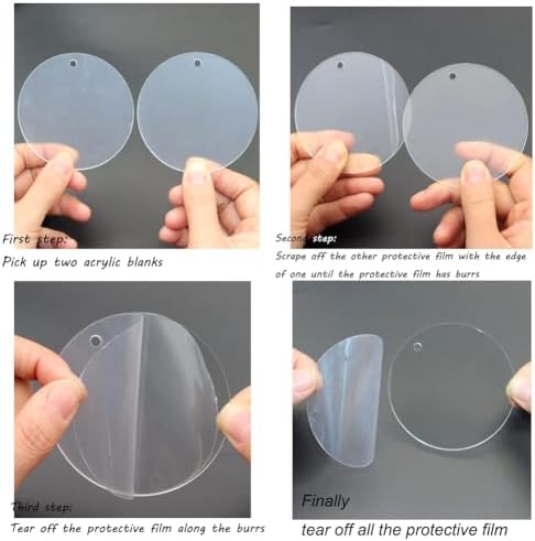 32 Piece 3Inch Acrylic Keychain Blanks with Hole