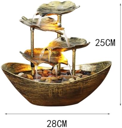 4-Tier Tabletop Water Fountain with LED Lights