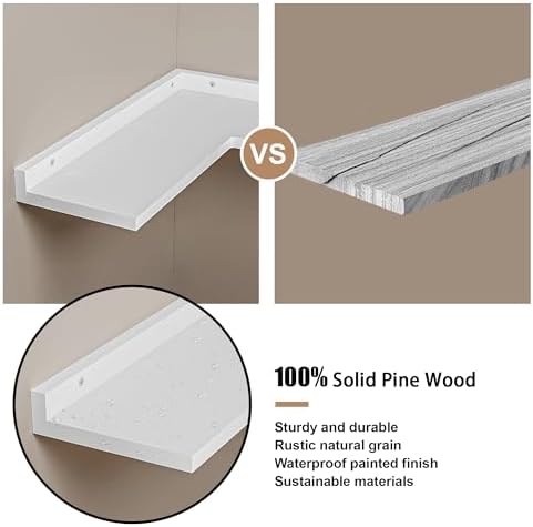 4-Tier Corner Floating Shelves - White