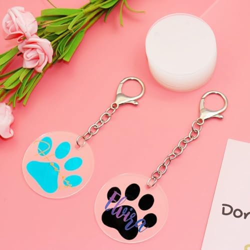 32 Piece 3Inch Acrylic Keychain Blanks with Hole