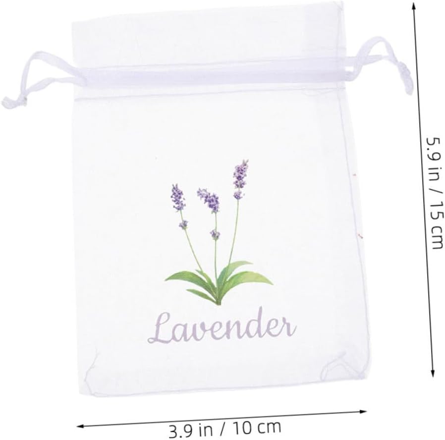 Garneck 20pcs Lavender Sachet Drawstring Mesh Pouches