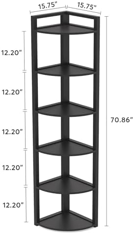 Tribesigns 6 Tier Corner Shelf Unit Black