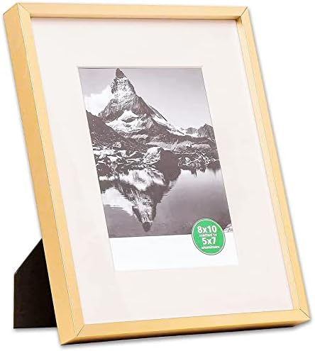 TheDisplayGuys Contemporary Aluminum Picture Frame Gold Wall Tabletop