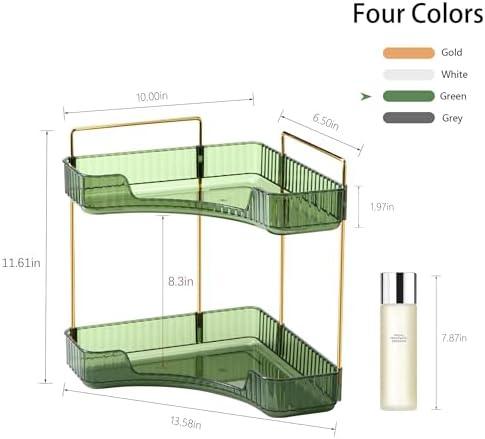 YCIADONE Corner Counter Organizer 2 Tiers Cosmetic Tray
