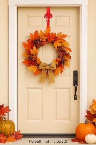 Mushroom Wreath Hanger Red Metal Hook 1083 In Fall Decor