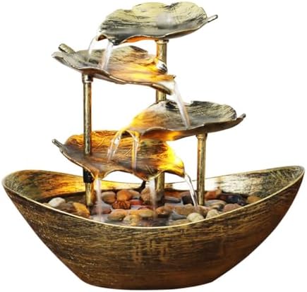 4-Tier Tabletop Water Fountain with LED Lights
