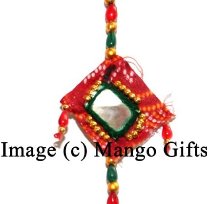 Indian Handmade Mobile String Door Hanging Mirror Work Ornaments Pair