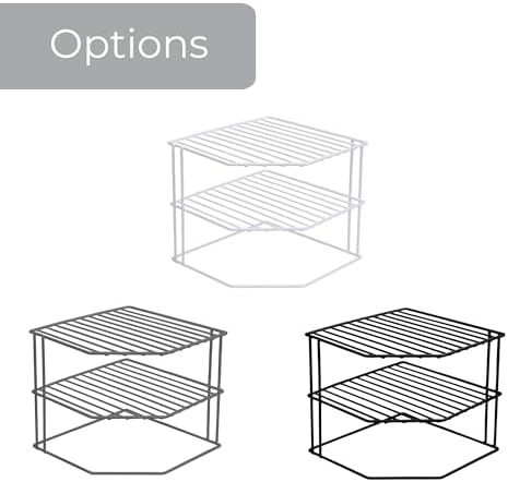 3-Tier Kitchen Corner Shelf Rack - Steel Frame - Black