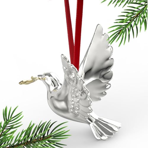 Shiny Silver Christmas Bird Ornament 35x4 Inch Pack of 1